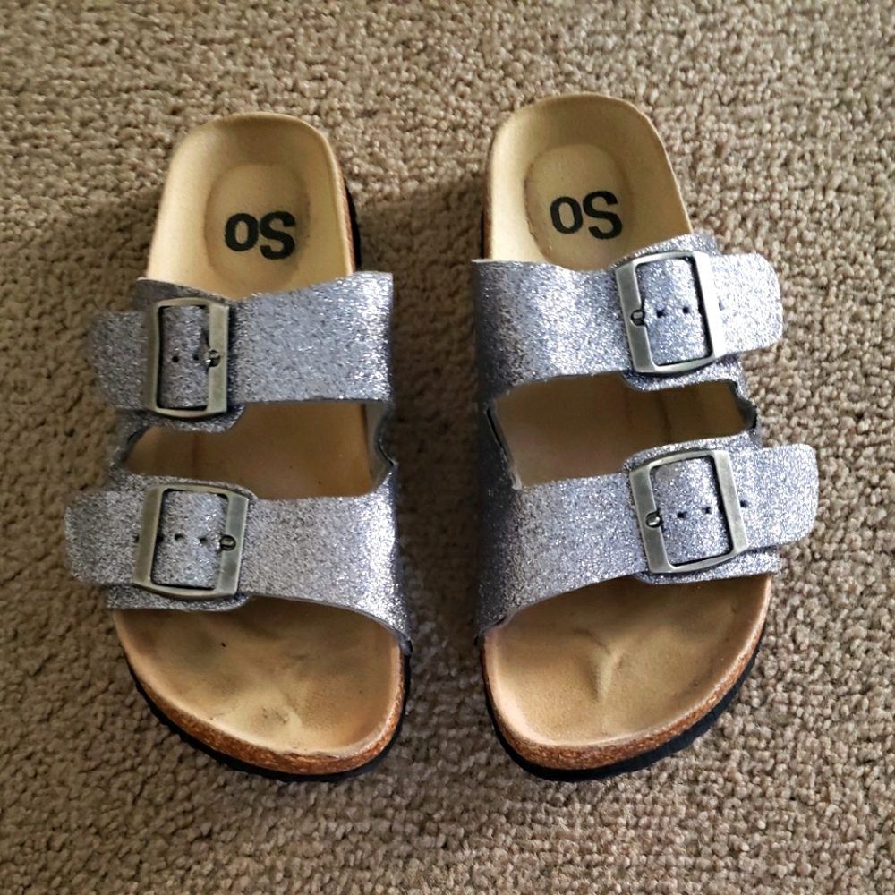 SO Womens Glitter Slide Sandals